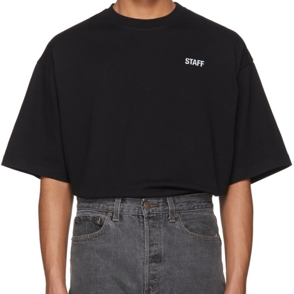Vetements Black Reflective Staff Tee SS18 AUTH - Picture 2 of 2